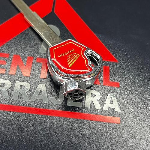 LLAVE METAL PLASTICO MOTO HONDA ROJA IMAN (INSERTO 383)